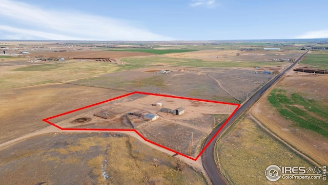 34288 County Road 59, Gill, CO 80624 - overview of rural landscape with property parcel outlined