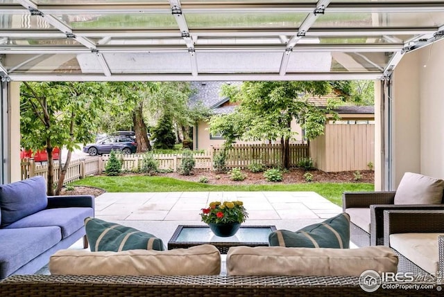 1944 Arapahoe Ave Unit A, Boulder, CO 80302 - fenced backyard featuring outdoor lounge area and a patio