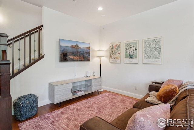 1944 Arapahoe Ave Unit A, Boulder, CO 80302 - living area with wood finished floors, recessed lighting, and stairs