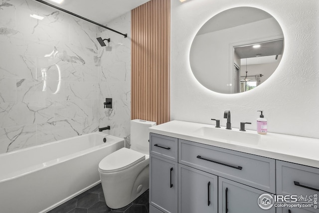 7414 Benton St, Arvada, CO 80003 - full bathroom featuring vanity and washtub / shower combination