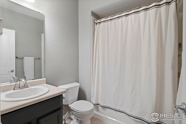 14300 Waterside Ln Unit E3, Broomfield, CO 80023 - full bathroom featuring vanity, shower / bath combination with curtain, and tile patterned floors