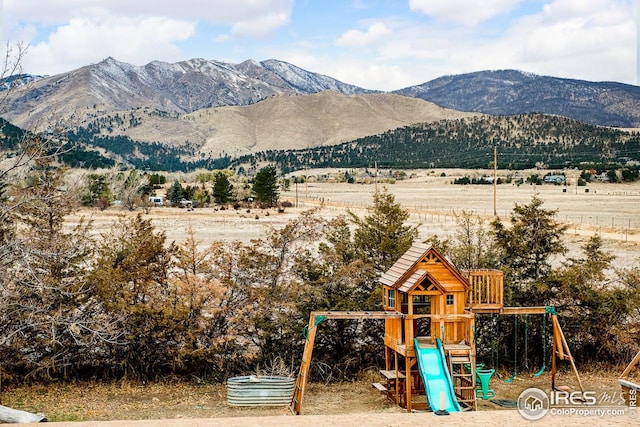 mountain view with a rural view