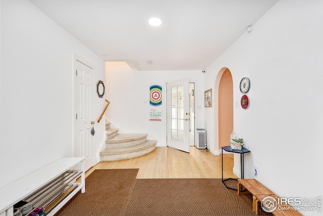 entrance foyer featuring light hardwood / wood-style flooring