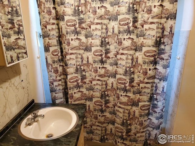 bathroom with large vanity