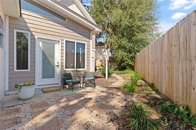 view of patio / terrace featuring a fenced backyard