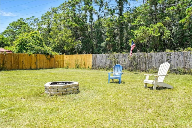 125 Enterprise St, Brunswick, GA 31525 - fenced backyard with a fire pit