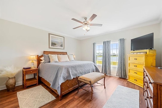 139 Allie Loop, Brunswick, GA 31525 - bedroom featuring wood finished floors, crown molding, and ceiling fan