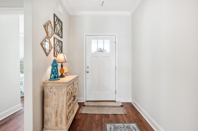 139 Allie Loop, Brunswick, GA 31525 - entryway with dark wood-type flooring and crown molding