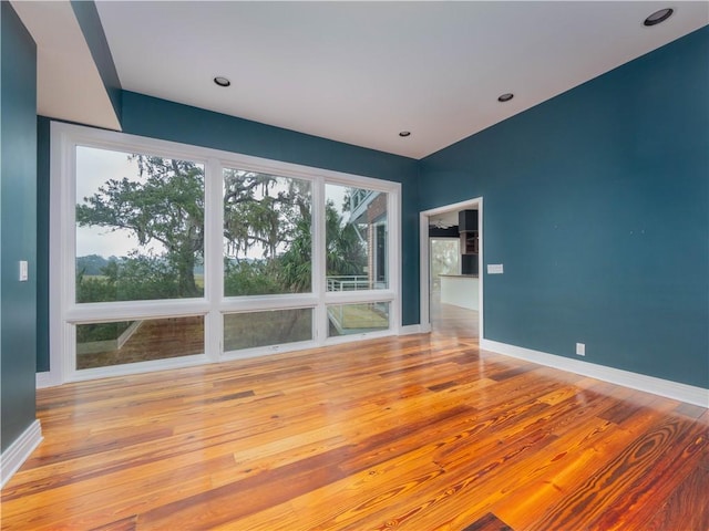 unfurnished room featuring light wood-type flooring