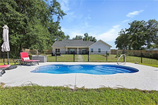 1317 Kyles Loop NE, Townsend, GA 31331 - view of swimming pool featuring a patio and a covered hot tub