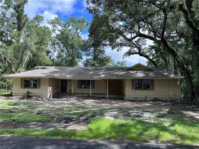 view of single story home