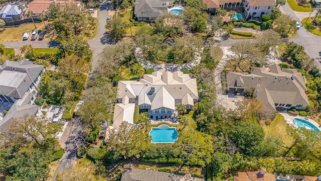 aerial view with a residential view