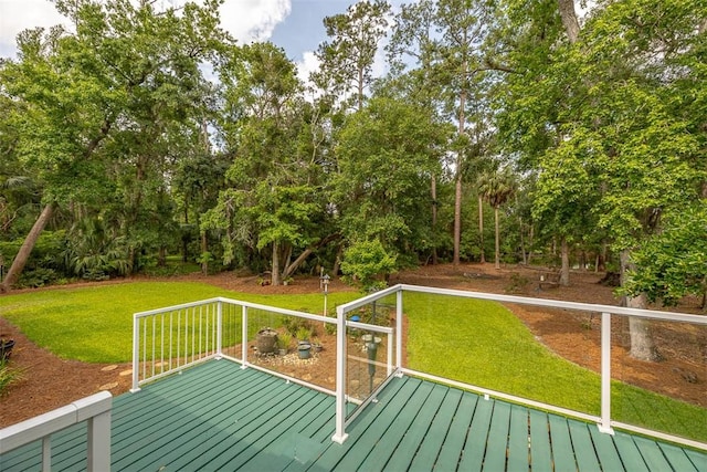 189 Harbor Pointe Dr, Brunswick, GA 31523 - deck featuring a yard and view of scattered trees