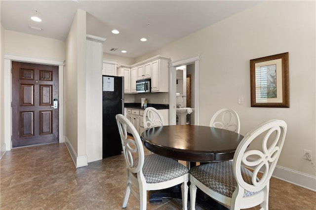 view of tiled dining room