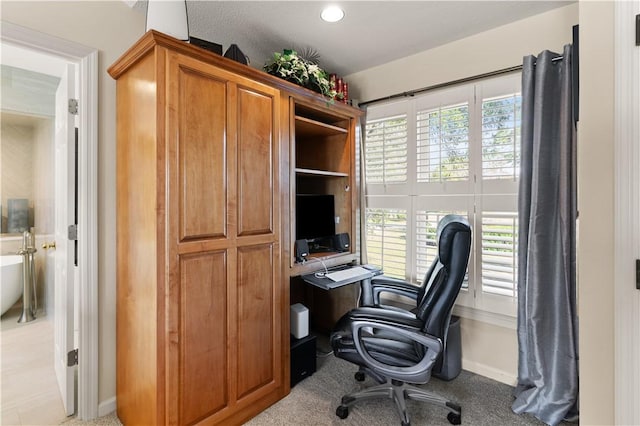 office space with light colored carpet and plenty of natural light