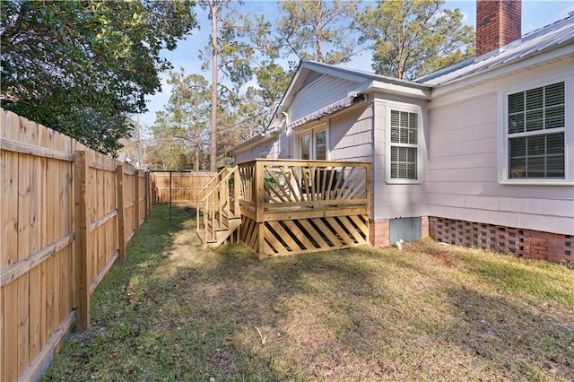 view of yard featuring a deck