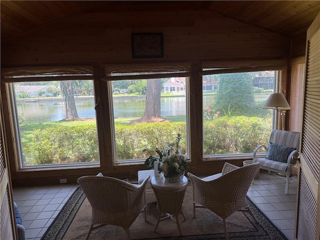 411 Whitefield Ave, Saint Simons Island, GA 31522 - sunroom with vaulted ceiling and a water view