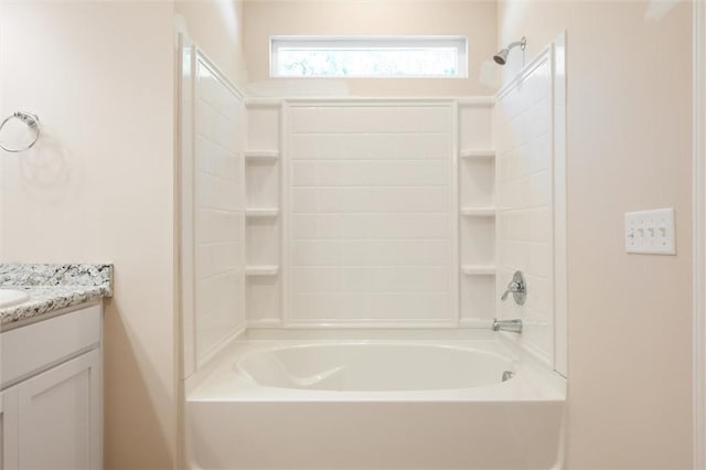 full bathroom featuring shower / bathing tub combination and vanity