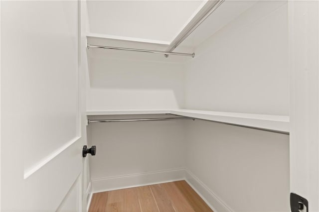 spacious closet with light wood finished floors