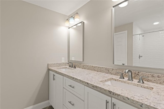 2388 Waycross Hwy, Jesup, GA 31545 - bathroom featuring double vanity and a shower