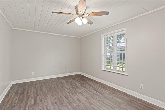 2388 Waycross Hwy, Jesup, GA 31545 - spare room featuring crown molding, dark wood finished floors, a ceiling fan, and wood ceiling
