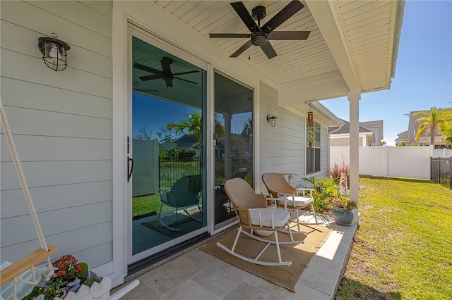 506 Conservation Dr, Saint Simons Island, GA 31522 - view of patio featuring a ceiling fan