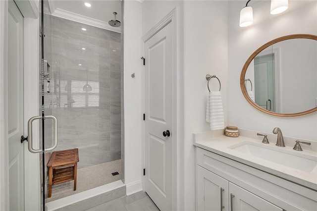 506 Conservation Dr, Saint Simons Island, GA 31522 - full bath with a stall shower, vanity, and recessed lighting