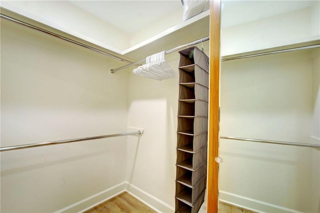 spacious closet featuring hardwood / wood-style flooring