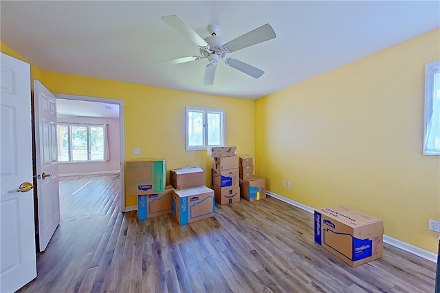 2204 Gibbs St, Waycross, GA 31503 - recreation room featuring wood finished floors and ceiling fan