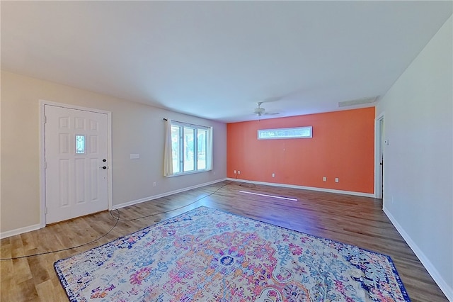 2204 Gibbs St, Waycross, GA 31503 - entrance foyer featuring a ceiling fan and wood finished floors