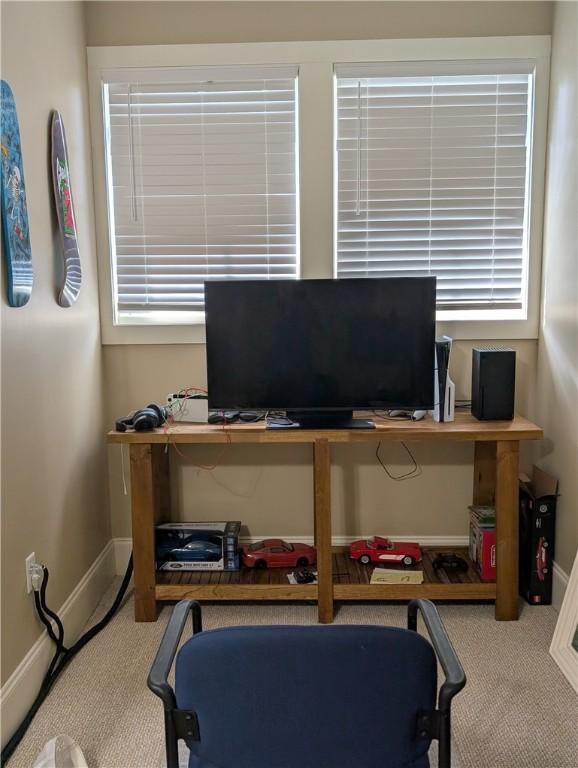 2115 Marshview Dr, Shellman Bluff, GA 31331 - office area featuring carpet floors and baseboards