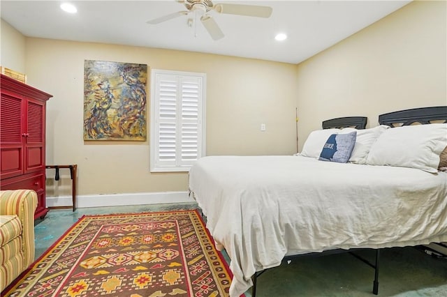 164 Sunrise Dr, Saint Simons Island, GA 31522 - bedroom featuring baseboards, a ceiling fan, and recessed lighting