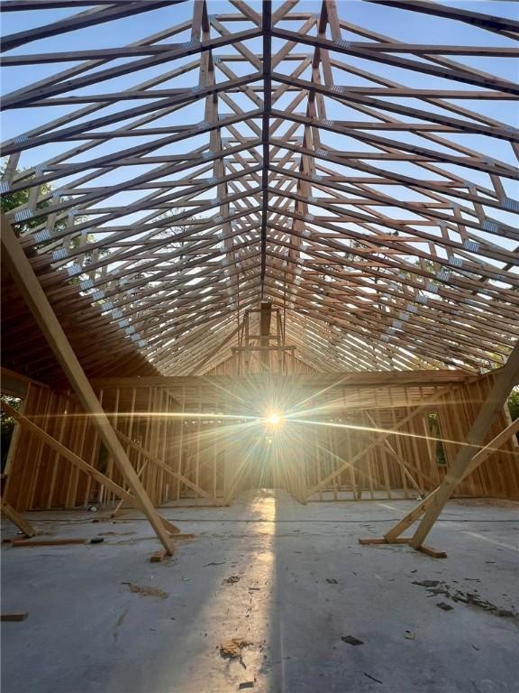 view of unfinished attic