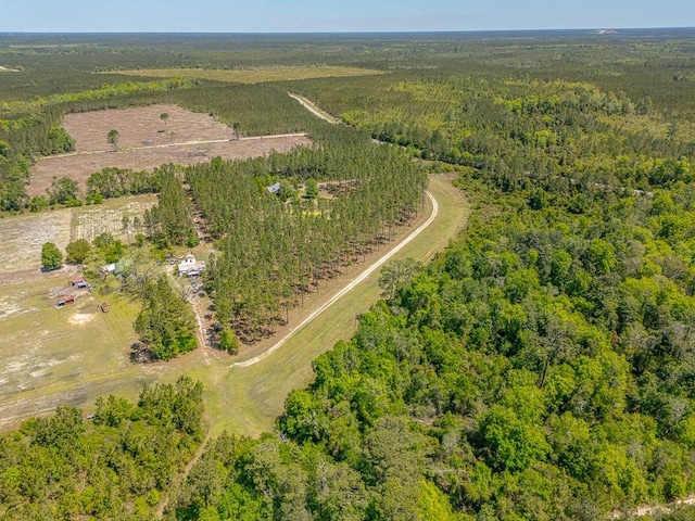 aerial view with a rural view and a view of trees