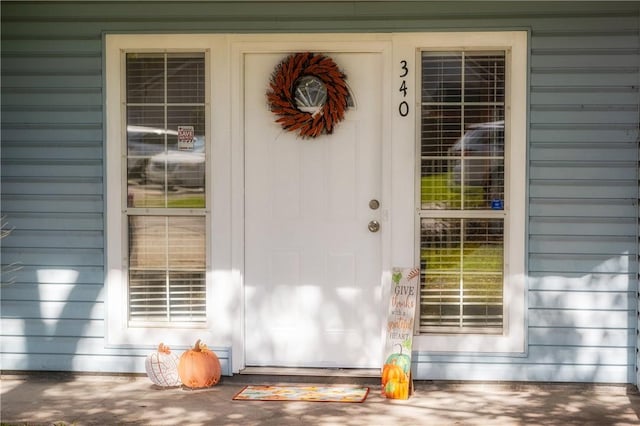 view of doorway to property