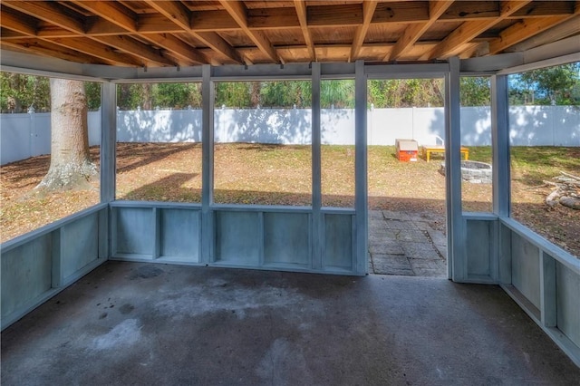 view of unfurnished sunroom