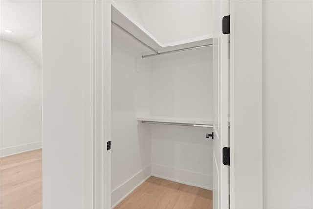 spacious closet with light wood-style flooring