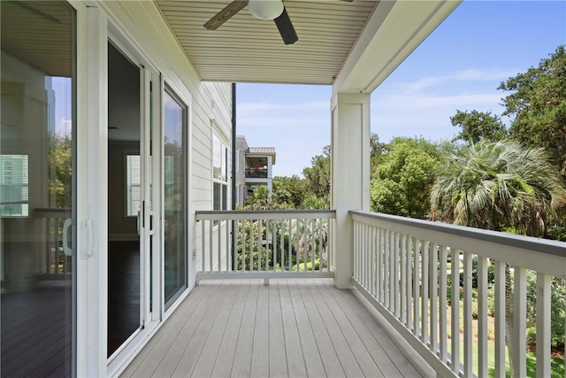 105 Gascoigne Ave Unit 204, Saint Simons Island, GA 31522 - deck featuring a ceiling fan