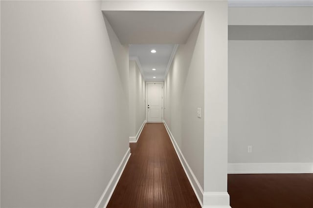 105 Gascoigne Ave Unit 204, Saint Simons Island, GA 31522 - hallway featuring dark wood-style flooring and recessed lighting