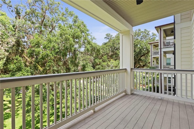 105 Gascoigne Ave Unit 204, Saint Simons Island, GA 31522 - wooden deck with ceiling fan
