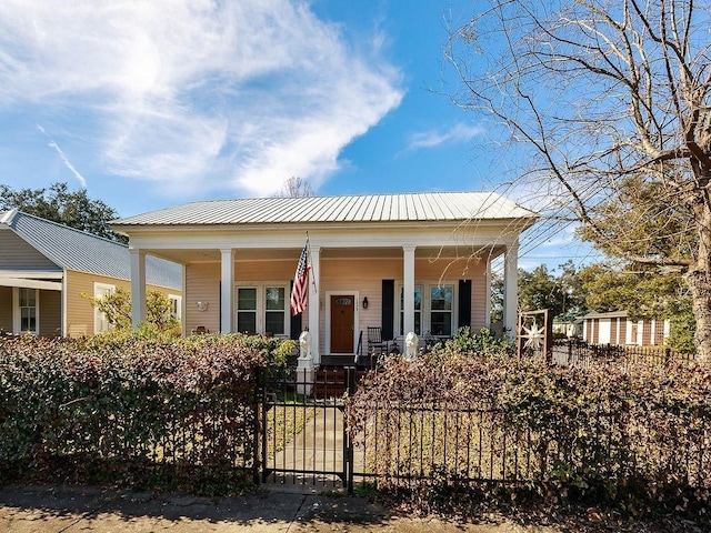 view of front facade featuring covered porch