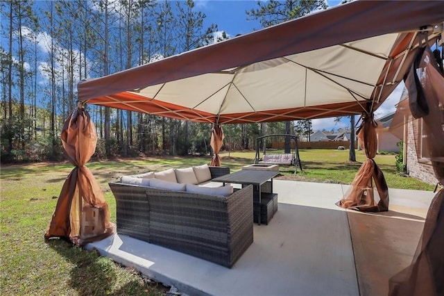 62 Wellington Cir, Brunswick, GA 31525 - view of patio / terrace with a gazebo and an outdoor hangout area