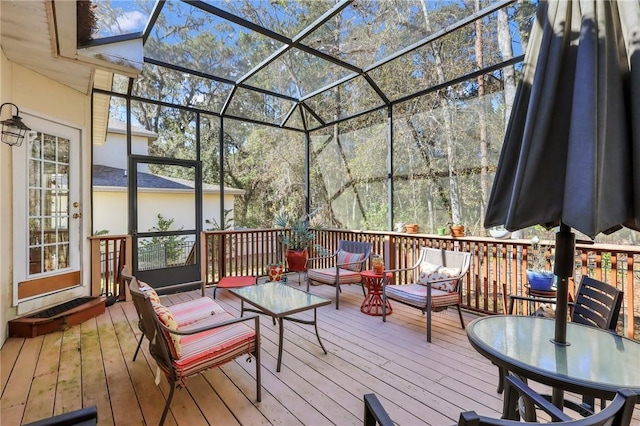 deck featuring an outdoor living space