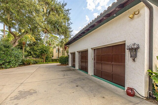 view of garage