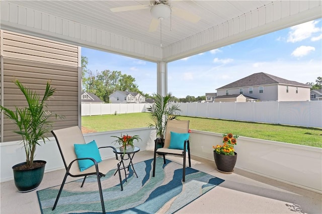 288 Chestnut Dr, Brunswick, GA 31523 - sunroom with a ceiling fan