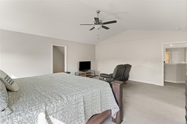 288 Chestnut Dr, Brunswick, GA 31523 - bedroom featuring vaulted ceiling, carpet floors, and ceiling fan