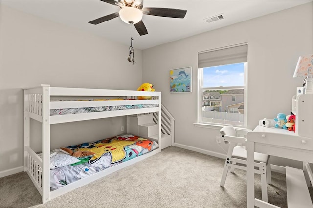 288 Chestnut Dr, Brunswick, GA 31523 - carpeted bedroom featuring baseboards and a ceiling fan