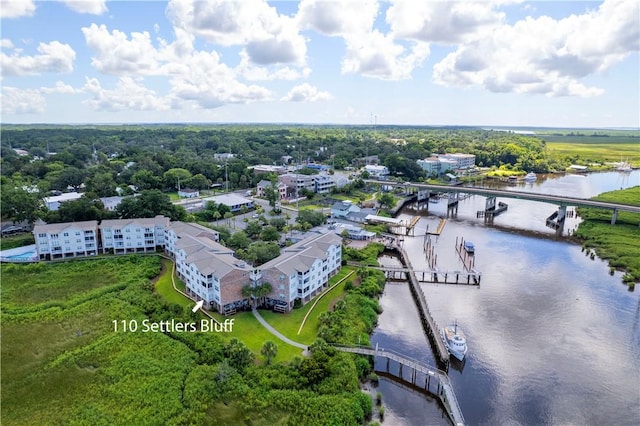 91 Screven St, Darien, GA 31305 - aerial view of a notable bridge and a large body of water