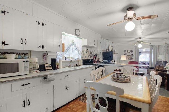 kitchen with plenty of natural light, sink, and white cabinets