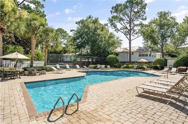 view of pool with a patio area